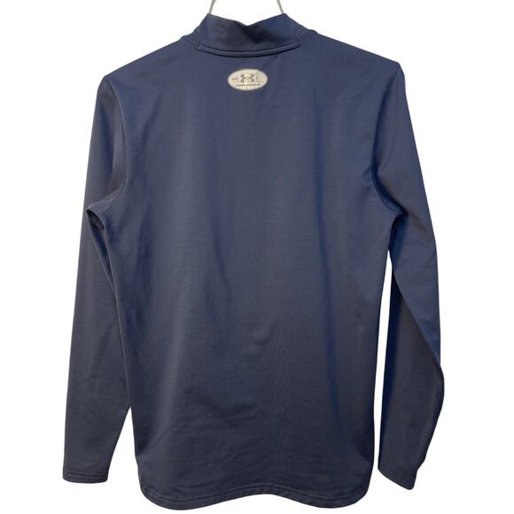 Under Armour ColdGear Fitted Long Sleeve Mock Neck Navy Blue Size Small - Picture 2 of 11
